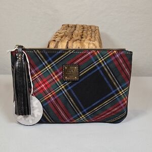 Dooney & Bourke Tartan Clutch - Red, Black, and Blue NWT
